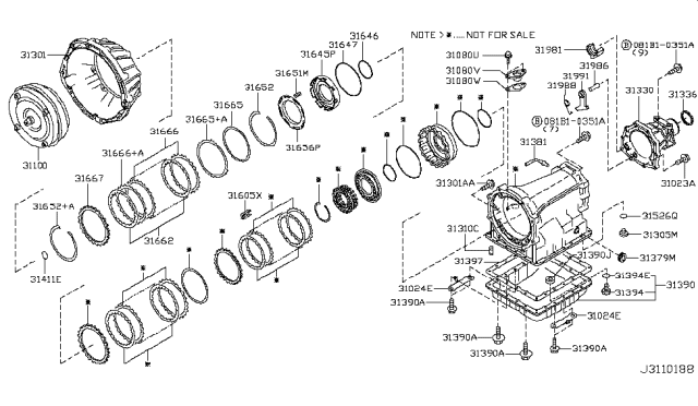 2007 Nissan 350Z Torque Converter,Housing & Case Diagram 1