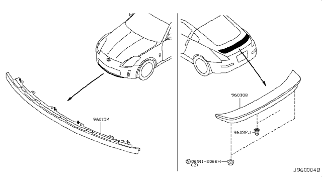 2006 Nissan 350Z Air Spoiler Diagram 2