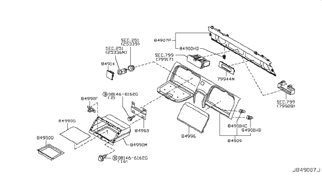 2006 Nissan 350Z Trunk & Luggage Room Trimming Diagram 8