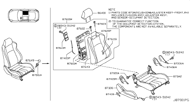 2007 Nissan 350Z Front Seat Diagram 20