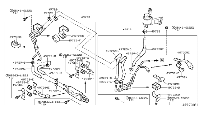 2005 Nissan 350Z Hose-Return,Power Steering Diagram for 49725-CE302
