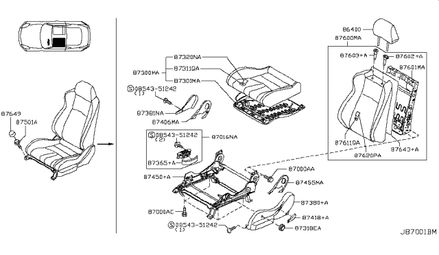 2007 Nissan 350Z Front Seat Diagram 5