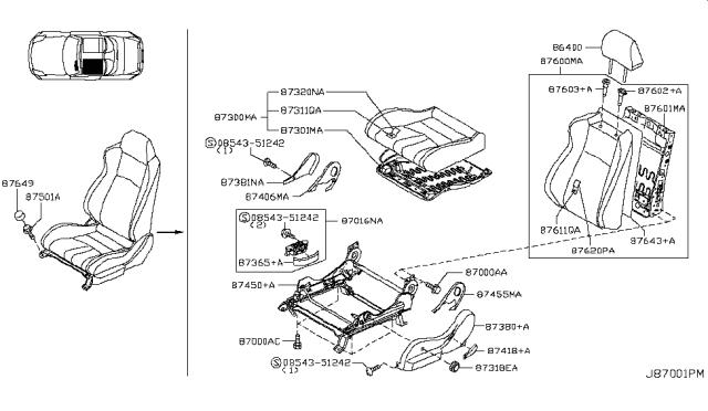 2006 Nissan 350Z Front Seat Diagram 12