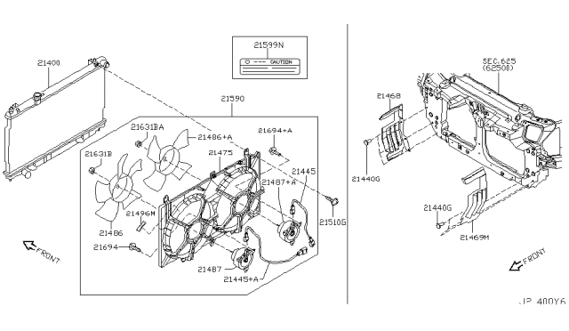 2005 Nissan 350Z Seal-SHROUD Diagram for 21496-CD400