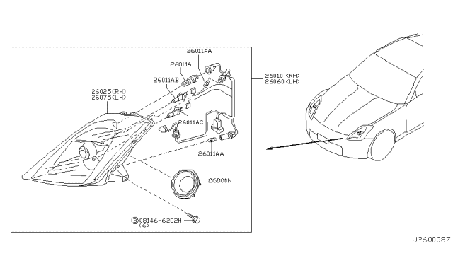 2003 Nissan 350Z Headlamp Diagram 1