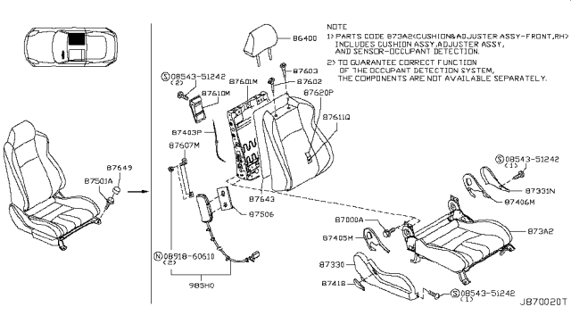 2006 Nissan 350Z Front Seat Diagram 34