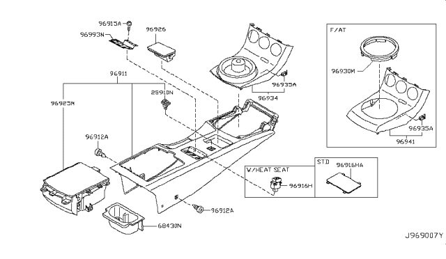 2005 Nissan 350Z Console Box Diagram 1