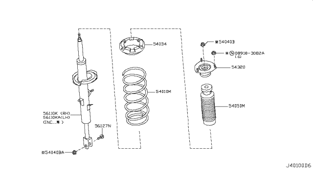 2007 Nissan 350Z ABSORBER Kit - Shock, Front Diagram for E6111-CF40B