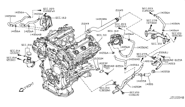 2007 Nissan 350Z Water Hose & Piping Diagram 3