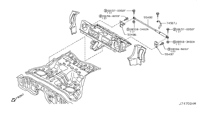 2007 Nissan 350Z Floor Fitting Diagram 6