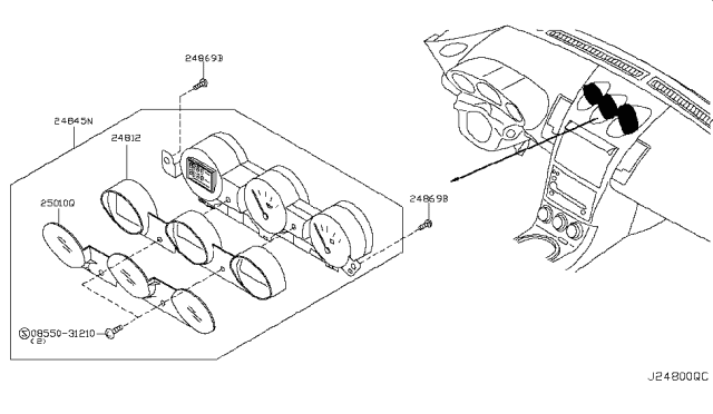 2008 Nissan 350Z Instrument Meter & Gauge Diagram 2