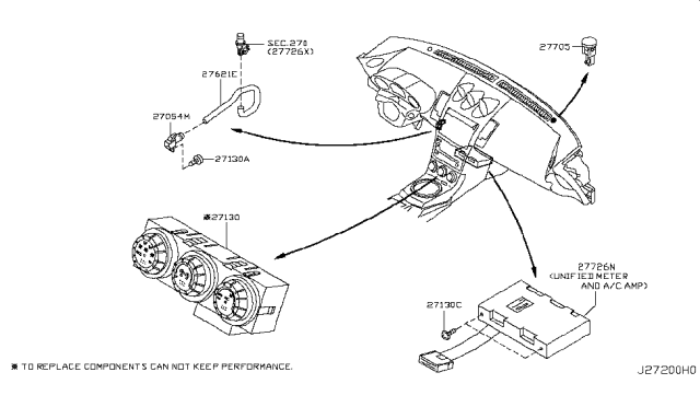 2003 Nissan 350Z Control Assembly Diagram for 27500-CD000