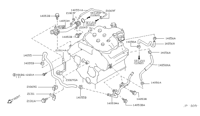 2003 Nissan 350Z Water Hose & Piping Diagram