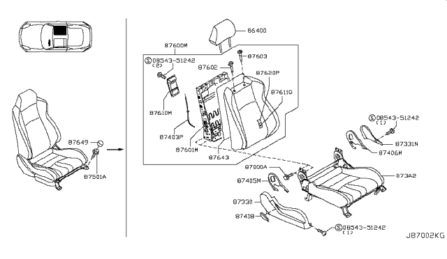 2006 Nissan 350Z Front Seat Diagram 19