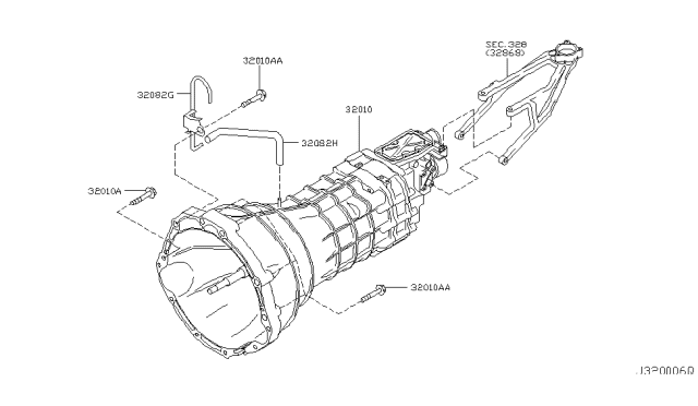 2007 Nissan 350Z Manual Transmission, Transaxle & Fitting Diagram 1