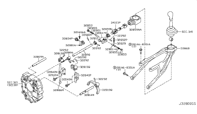 2006 Nissan 350Z Transmission Shift Control Diagram 2