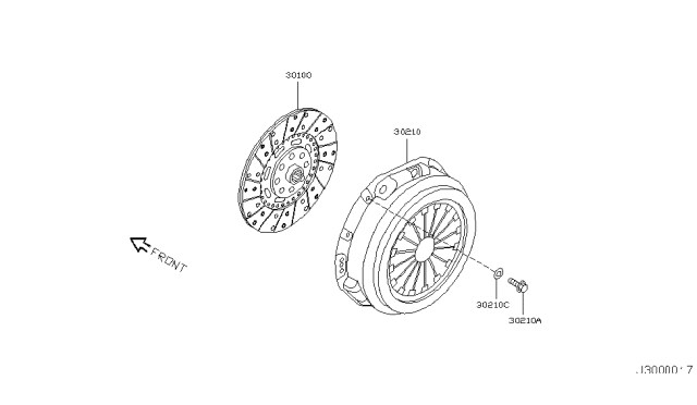 2003 Nissan 350Z Disc Assy-Clutch Diagram for 30100-CD010