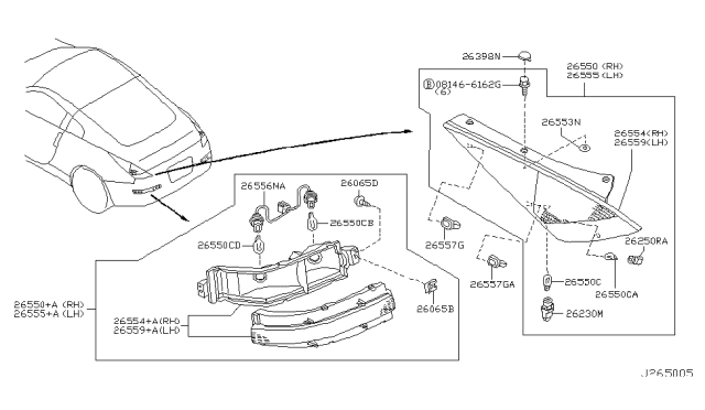 2004 Nissan 350Z Rear Combination Lamp Diagram