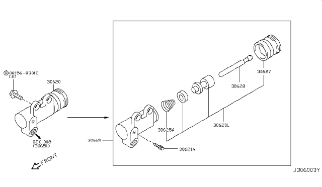 2005 Nissan 350Z Clutch Operating Cylinder Diagram