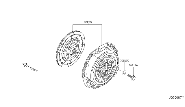 2008 Nissan 350Z Cover Assembly-Clutch,With Disc Diagram for 30205-JK40A