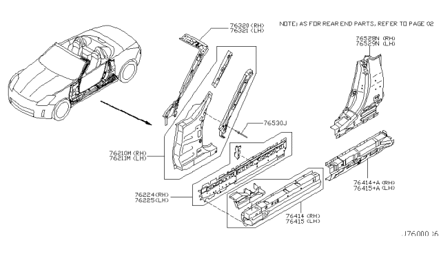 2008 Nissan 350Z Body Side Panel Diagram 2