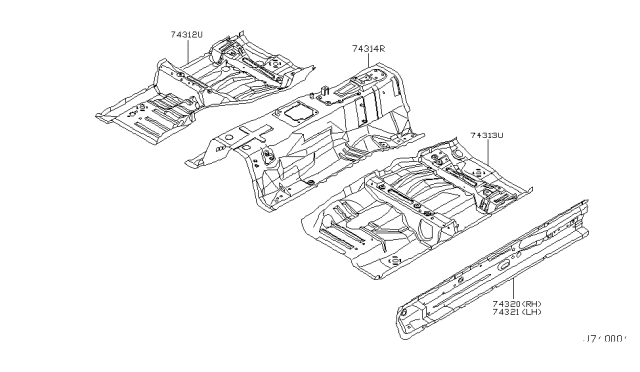 2006 Nissan 350Z Floor Front Diagram for G4320-CD0MA