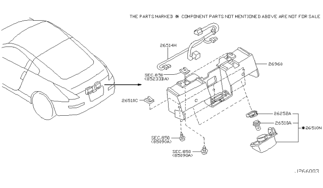 2004 Nissan 350Z Licence Plate Lamp Diagram