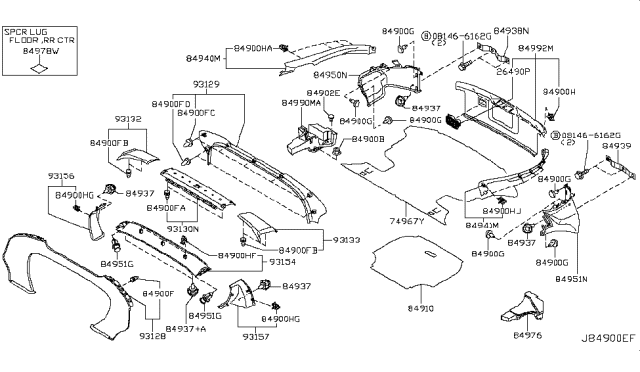 2006 Nissan 350Z Finisher-Luggage Side,Upper RH Diagram for 84940-CD000