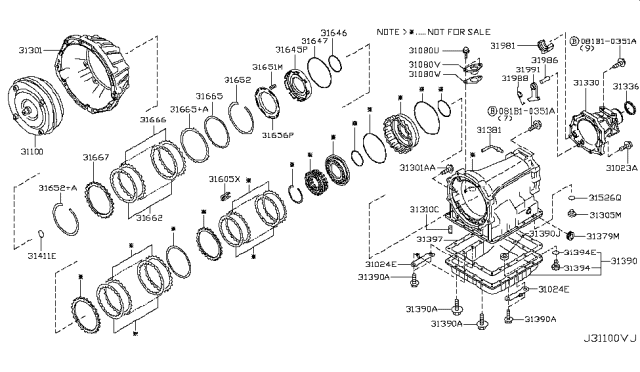 2007 Nissan 350Z Torque Converter,Housing & Case Diagram 2