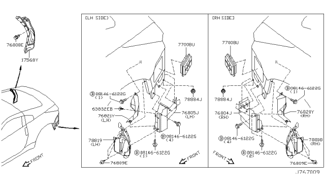 2004 Nissan 350Z Body Side Fitting Diagram 4