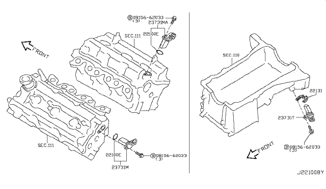 2003 Nissan 350Z Distributor & Ignition Timing Sensor Diagram