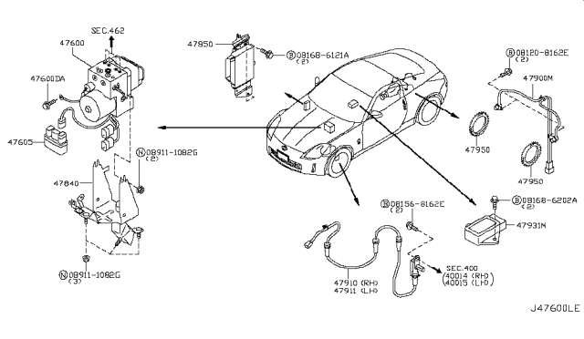 2008 Nissan 350Z Anti Skid Control Diagram 1