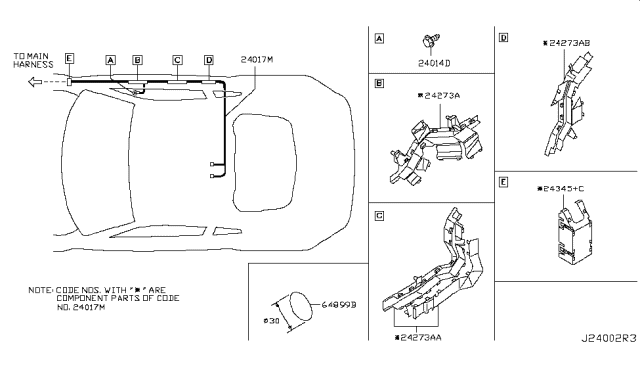 2006 Nissan 350Z Harness-Body, NO. 2 Diagram for 24017-CF40B