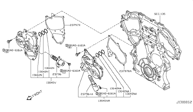 2007 Nissan 350Z VTC Cover & PULLEY Kit Diagram for 13040-JK20A