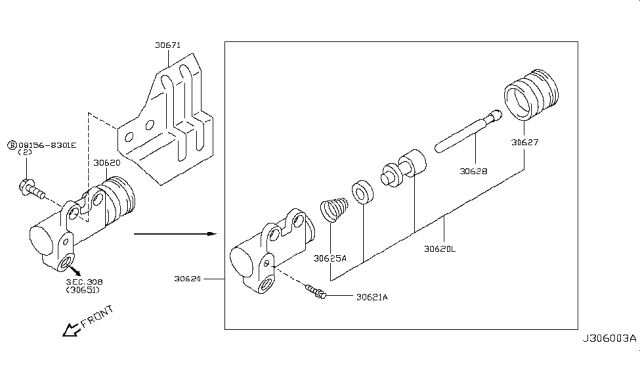 2003 Nissan 350Z INSULATOR Assembly-Heat,Clutch Operating Diagram for 30670-CD010