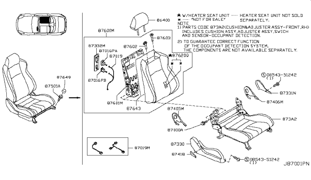 2007 Nissan 350Z Front Seat Diagram 30