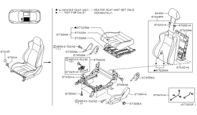 2004 Nissan 350Z Front Seat Diagram 9