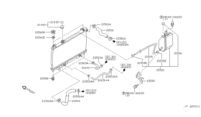 2004 Nissan 350Z Hose-Radiator,Lower Diagram for 21503-CD000