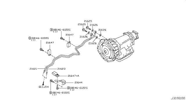 2006 Nissan 350Z Auto Transmission,Transaxle & Fitting Diagram 4