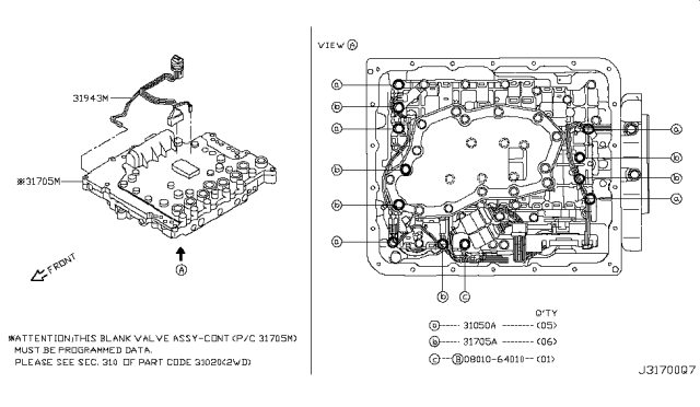 2006 Nissan 350Z Control Valve (ATM) Diagram 1