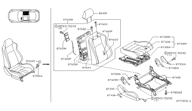 2007 Nissan 350Z Front Seat Diagram 21