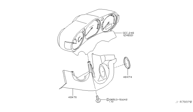 2003 Nissan 350Z Steering Column Shell Cover Diagram