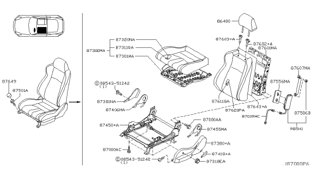 2003 Nissan 350Z Front Seat Diagram 2