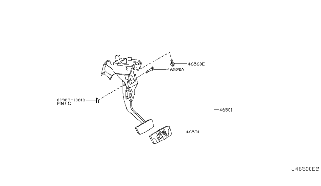 2006 Nissan 350Z Brake & Clutch Pedal Diagram 3