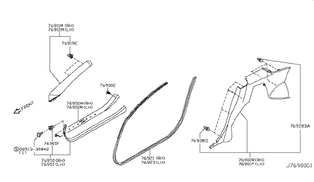 2006 Nissan 350Z Body Side Trimming Diagram 4