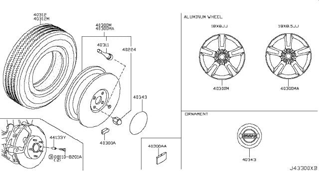2006 Nissan 350Z Road Wheel & Tire Diagram 3