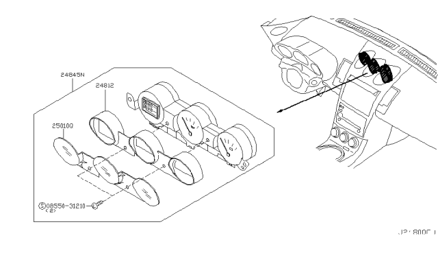 2004 Nissan 350Z Instrument Meter & Gauge Diagram 2