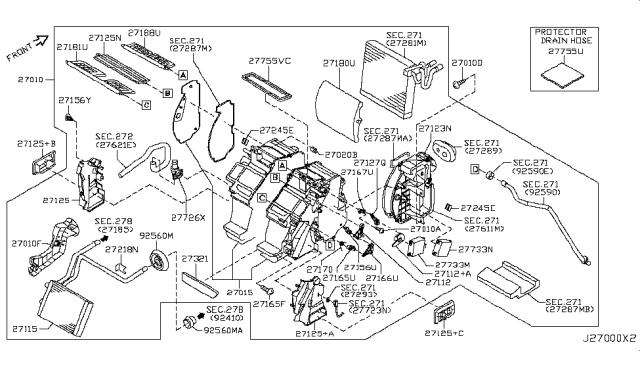 2008 Nissan 350Z Heater & Blower Unit Diagram 2