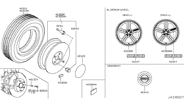 2007 Nissan 350Z Weight-Wheel Balance Diagram for 40321-EG30A