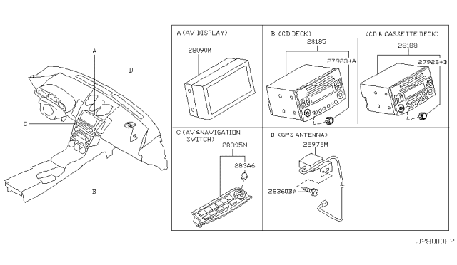 2005 Nissan 350Z Deck-Cd Diagram for 28185-CD001